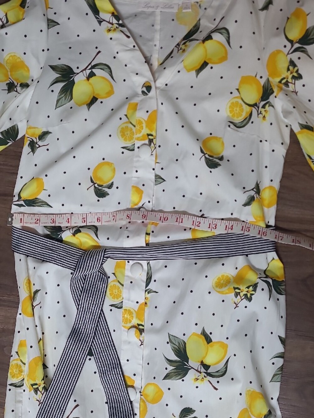 Lemon Print Midi Dress - White/Yellow - Picture 15 of 16